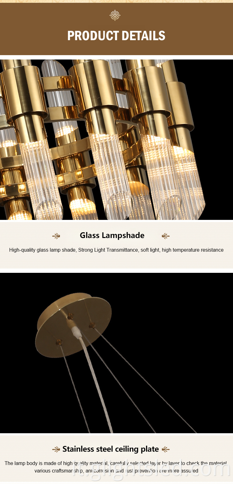 G-Lights Lampadario a LED in vetro rotondo di lusso per interni dell'hotel di design creativo di G-Lights